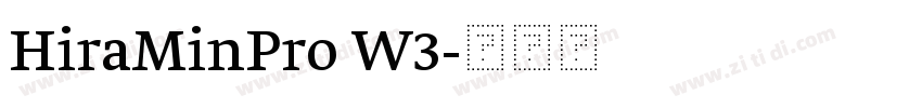 HiraMinPro W3字体转换